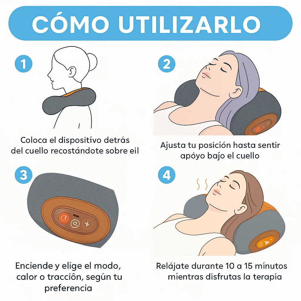 Masajeador Cervical CerviTech | Recupera  tu movilidad y descanso reparador en semanas